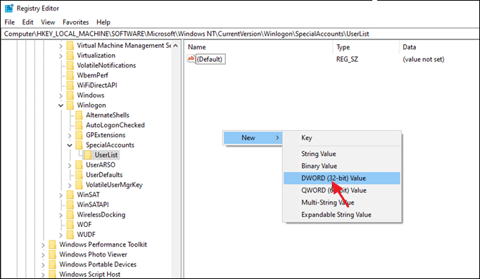 Windows登录界面隐藏帐户选项